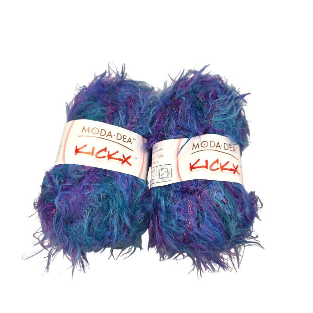 Moda DEA Kickx Yarn Stellar Bulky Nylon Acrylic Blend 100 Grams Total 2 Skeins